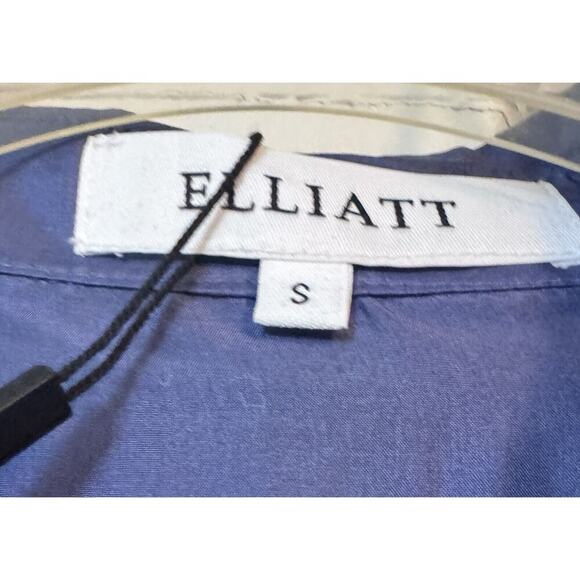 NWT Elliatt Anthropologie Moonlit Blue Silk Button Up Mini Dress Size Small - Picture 15 of 16